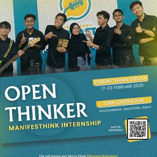 Open Thinker Batch 1, pendaftaran magang ManifesThink pertama kali dibuka.